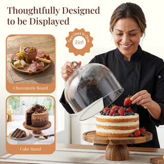Parquet Cloche Cake Stand