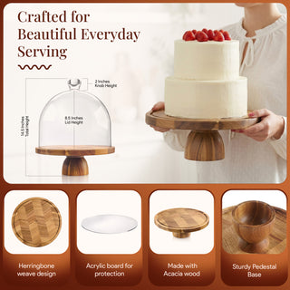 Parquet Cloche Cake Stand