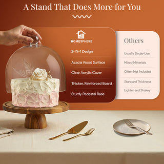 Parquet Cloche Cake Stand