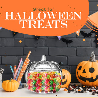 Glass Pumpkin Candy Jar with Lid